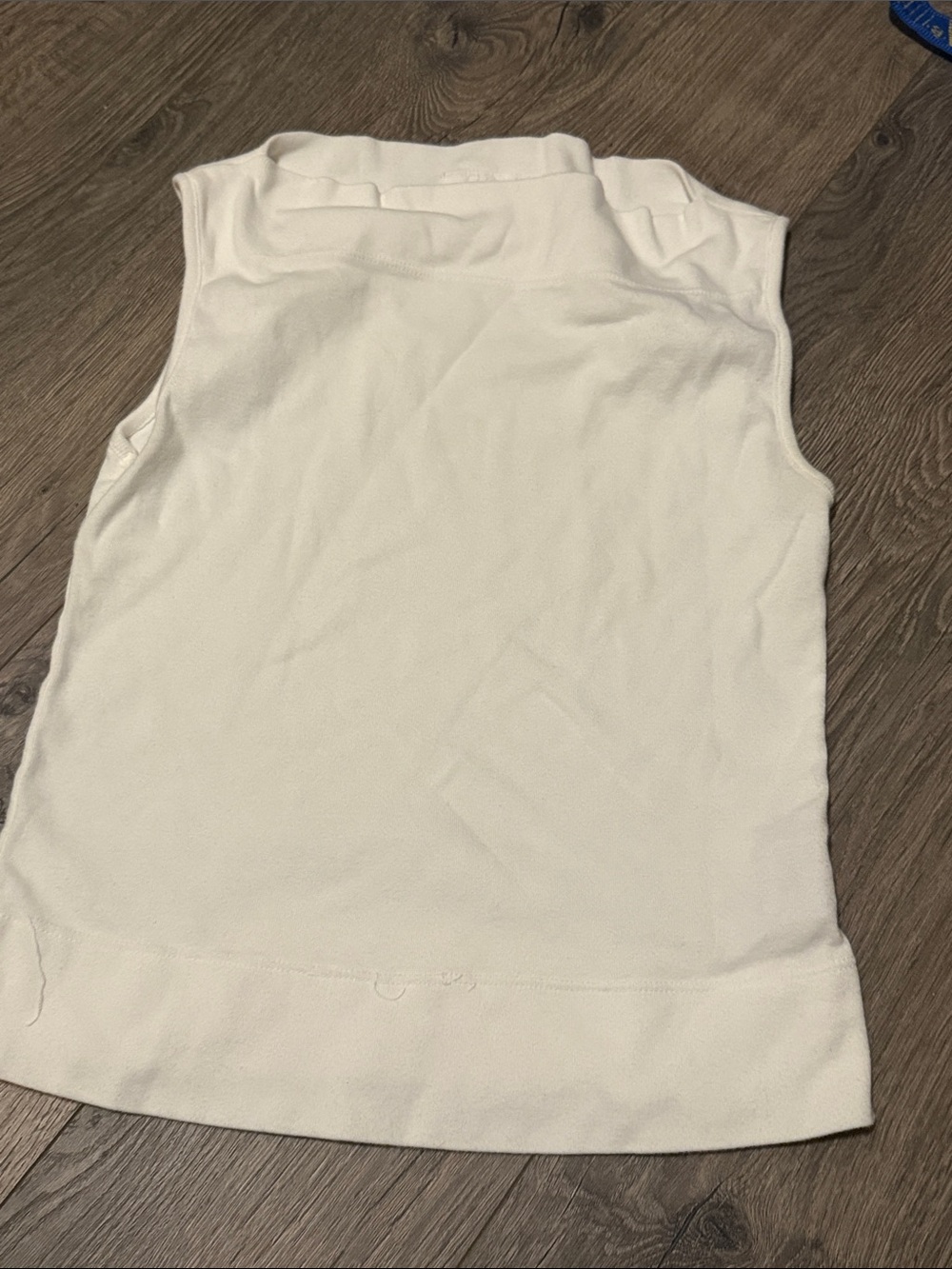 Agolde White Sleeveless Knit Tank with Roll Neck